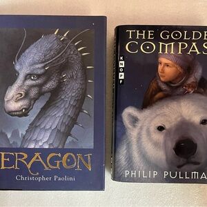 Fantasy Dragon Book Cover Collection - The Golden Compass and Eragon Set